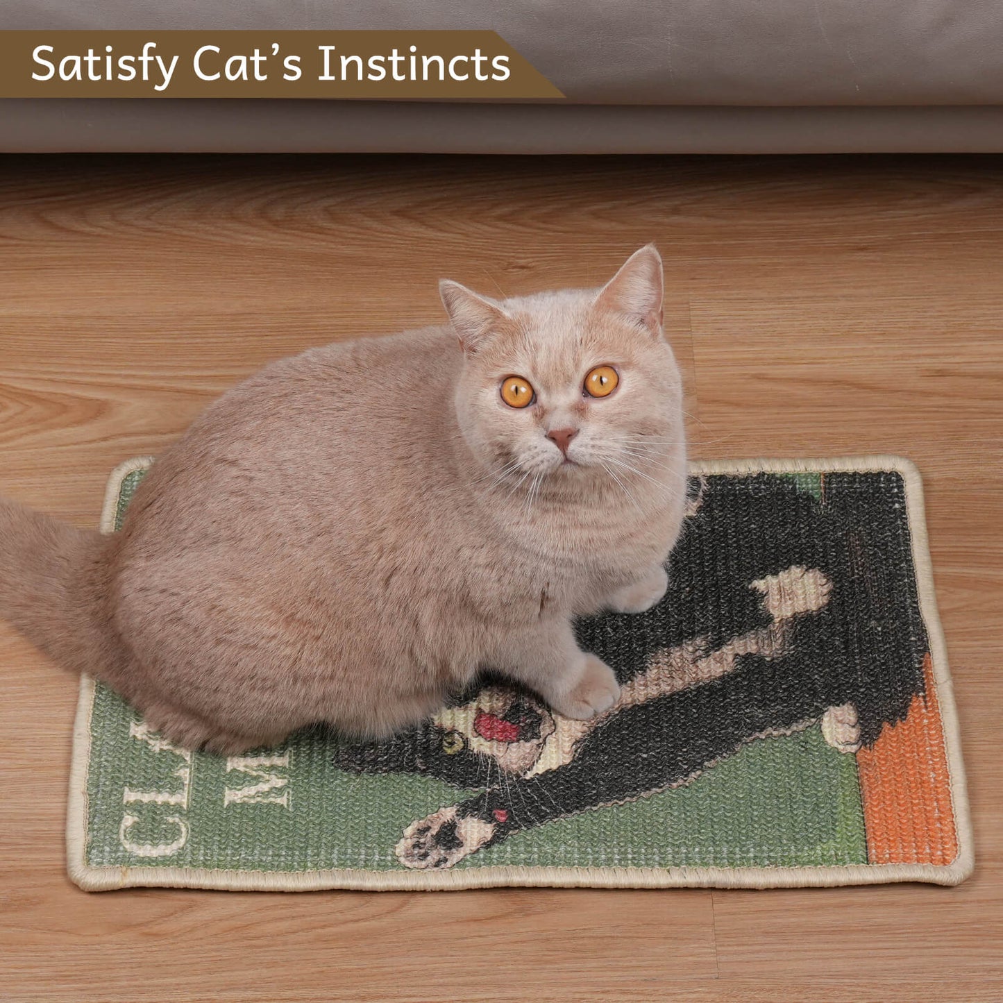 Natural Sisal Cat Scratching Mat with Velcro Tape