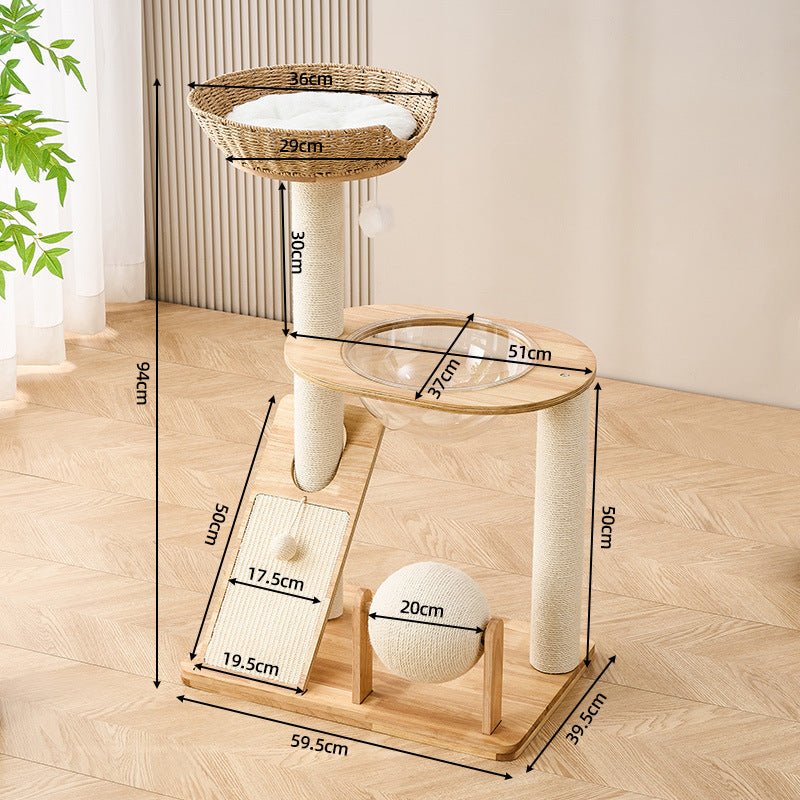 Big Cat Scratching Tower White | Oak W5 - Soldaypet