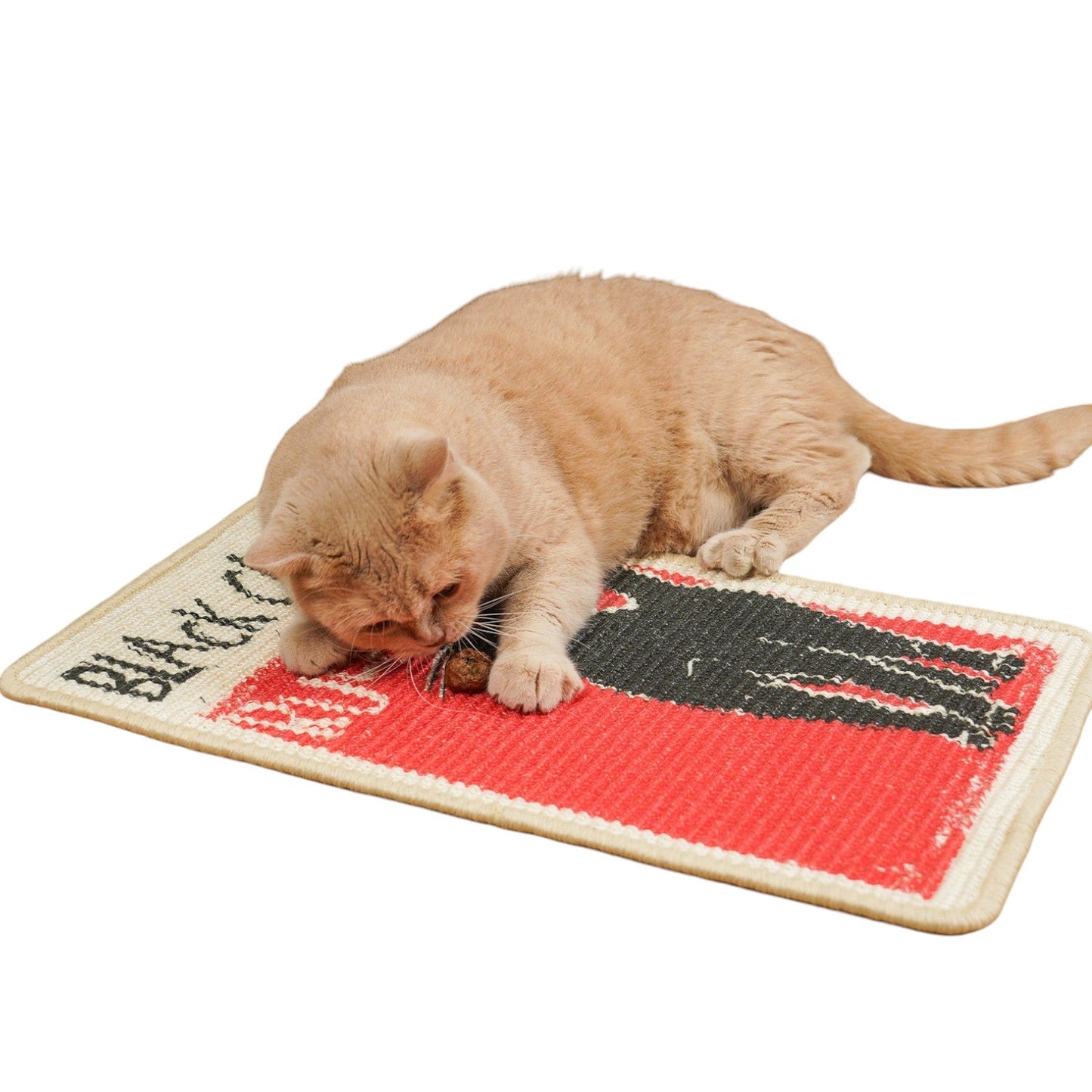 Black Cat Sisal Scratching Mat Furniture Protector Cute Scratcher Post - Soldaypet