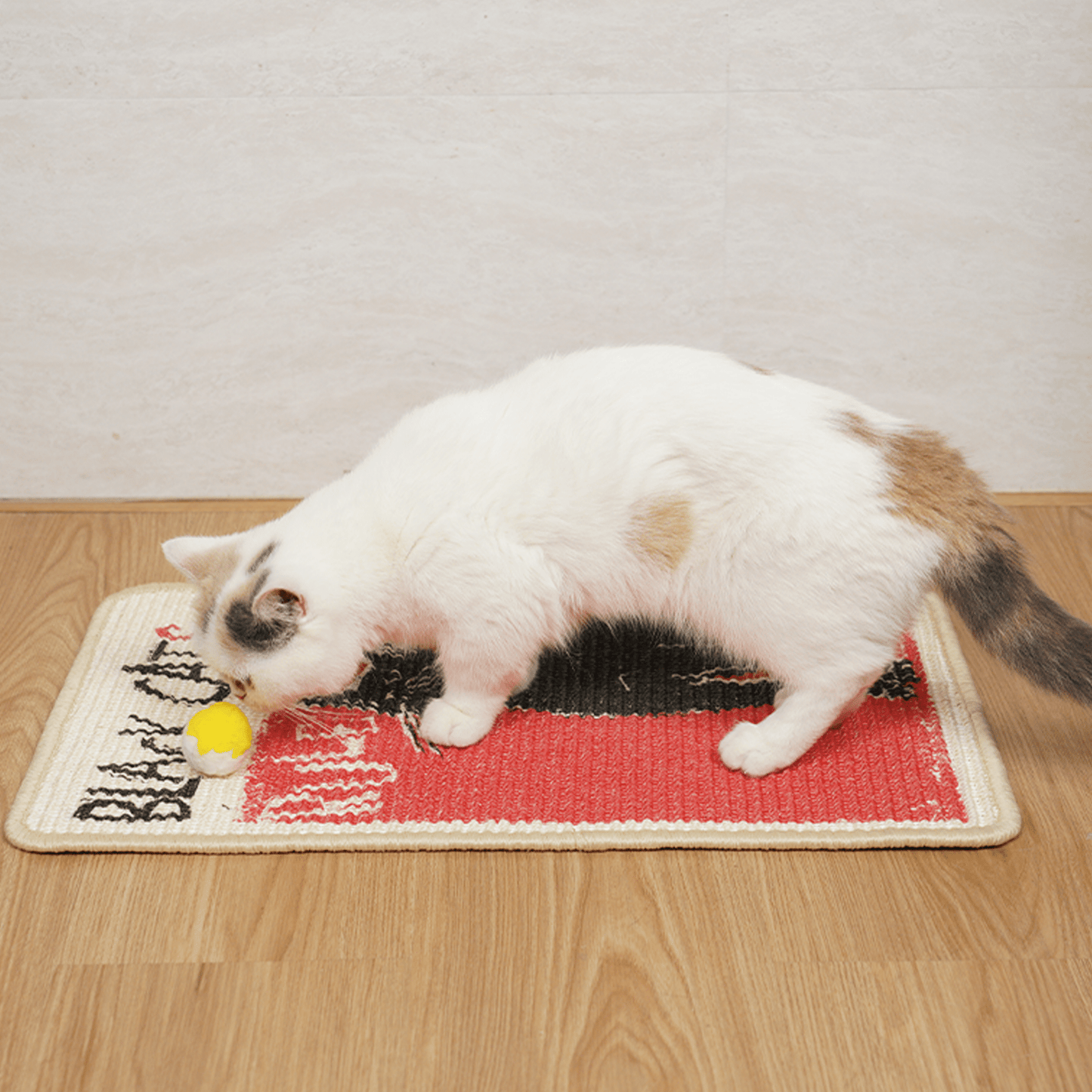 Black Cat Sisal Scratching Mat Furniture Protector Cute Scratcher Post - Soldaypet