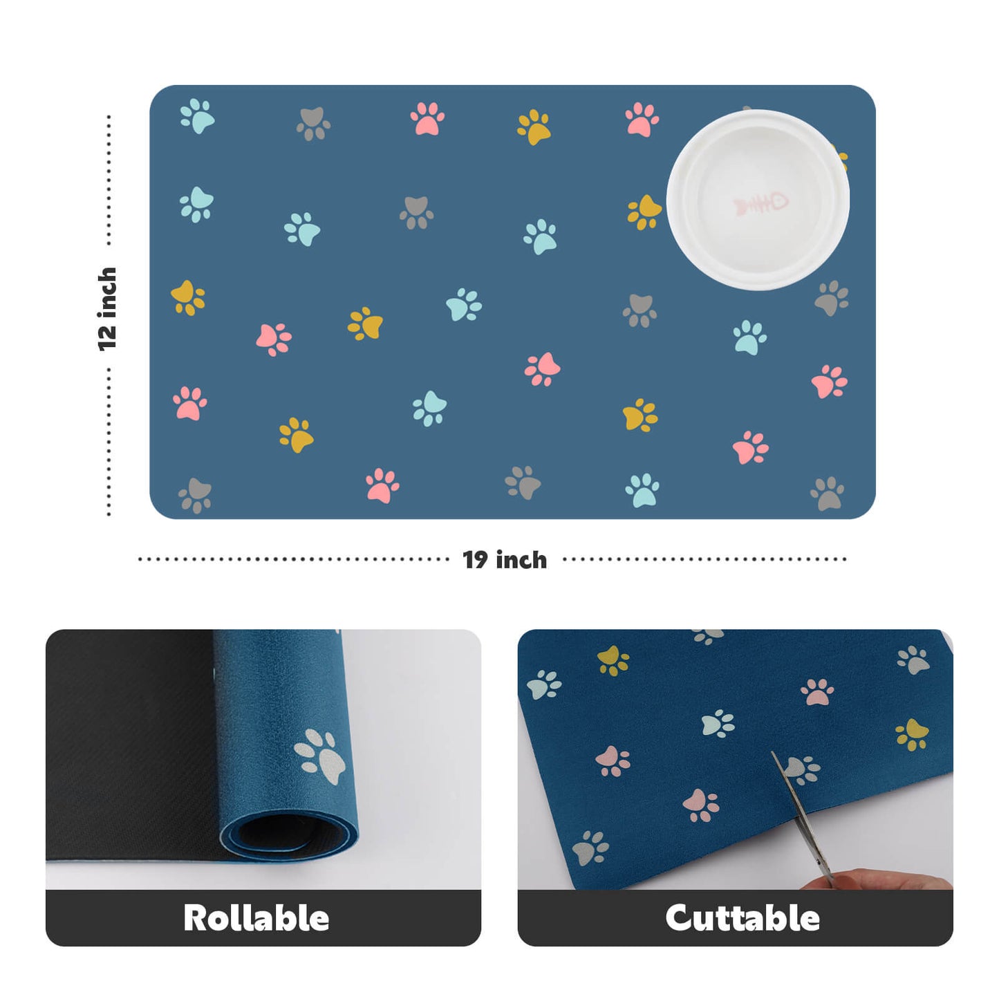 Pet Absorbent Food Mat Placemat For Dog Bowls - Soldaypet