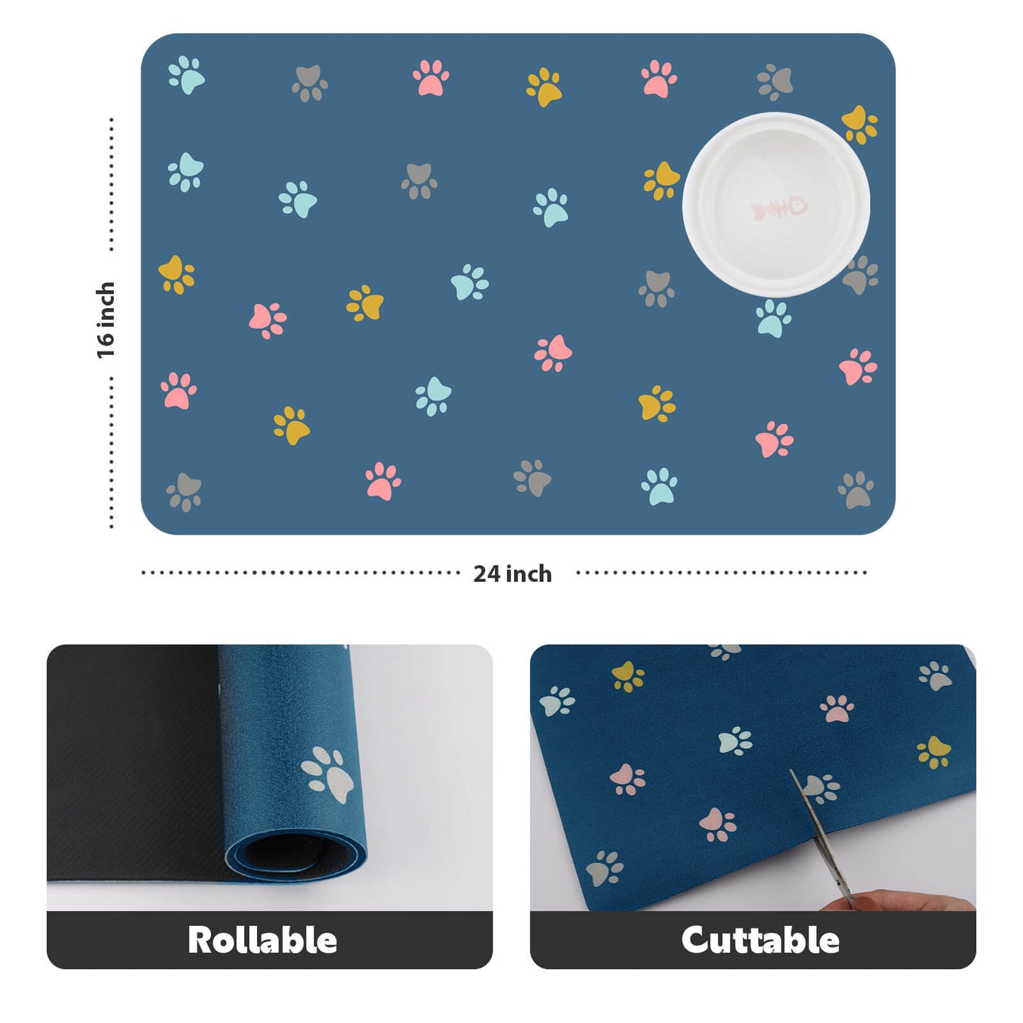 Pet Absorbent Food Mat Placemat For Dog Bowls - Soldaypet