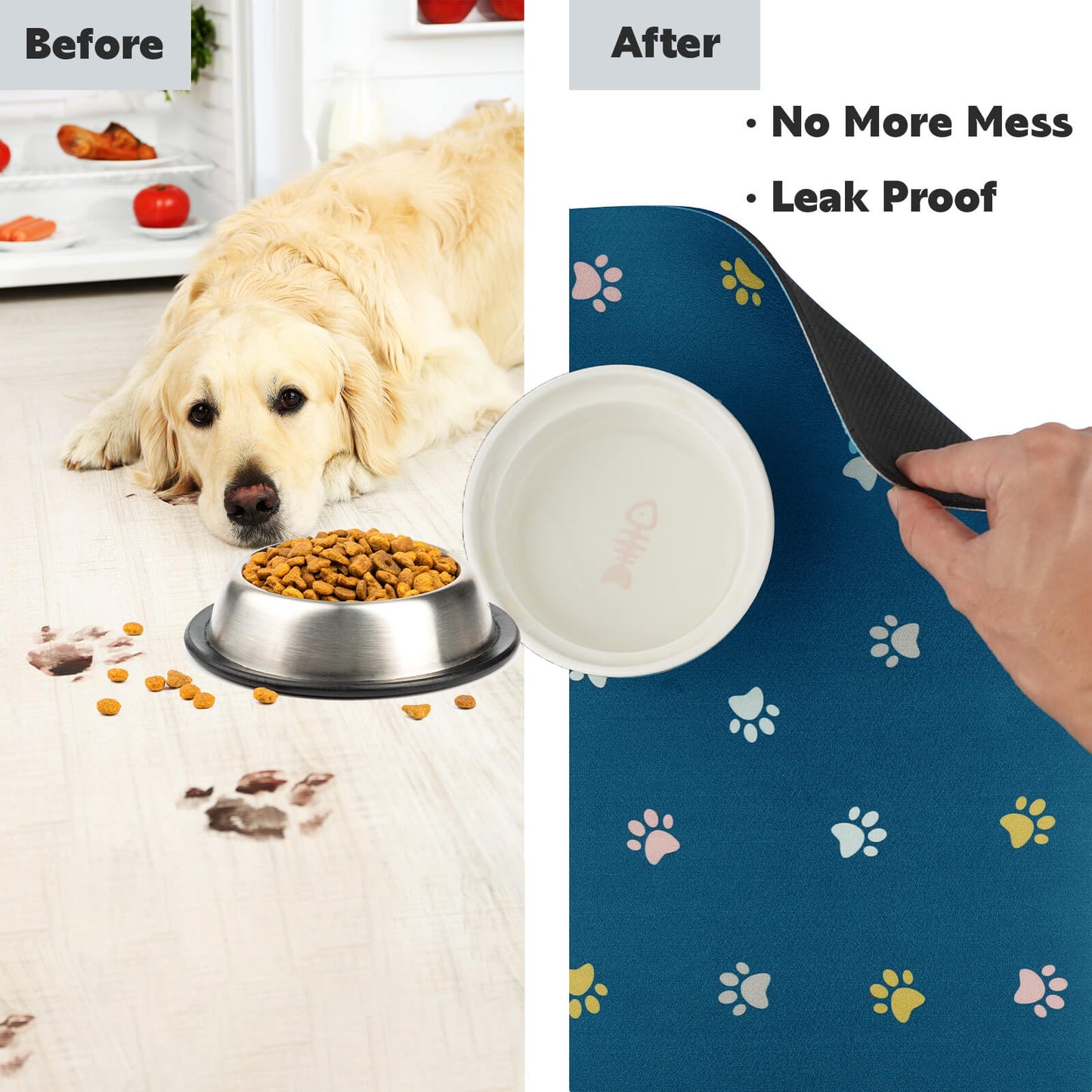 Pet Absorbent Food Mat Placemat For Dog Bowls - Soldaypet