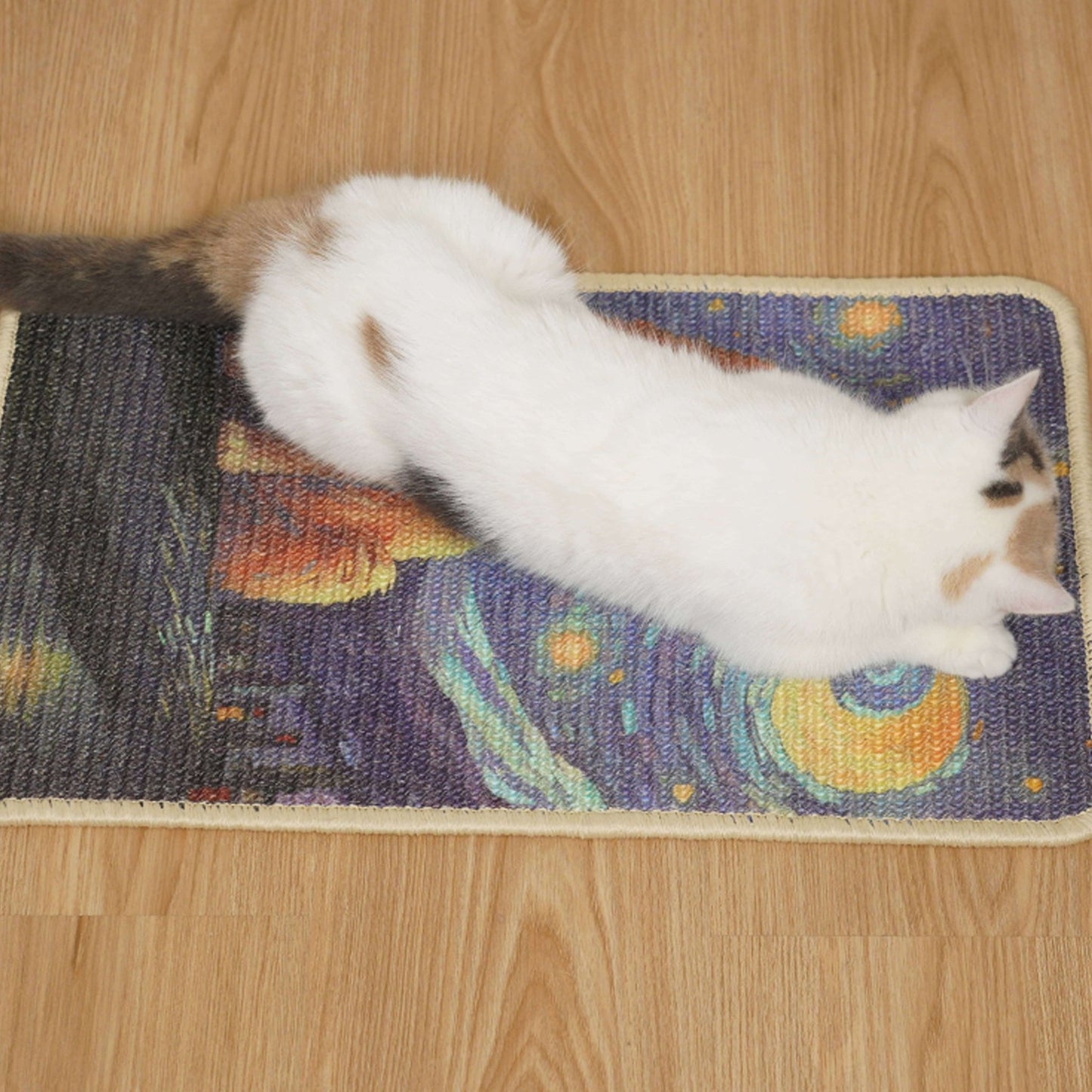 Sisal Cat Scratcher Wall Mat - Ginger Cat Stargazing - Soldaypet