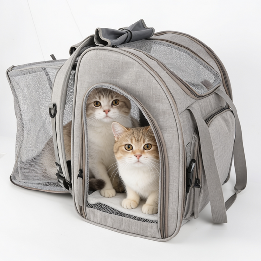Expandable Cat Carrier Backpack for Pets Up to 15lbs