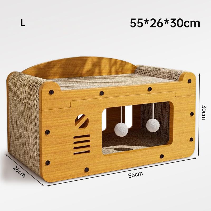 Cardboard Cat House Scratcher Cat TV Box