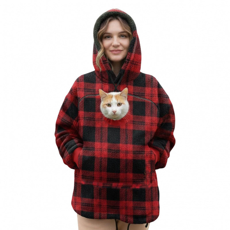 Christmas Cat Pouch Hoodie – Cozy Cat Carrier Hoodie