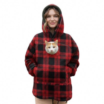 Christmas Cat Pouch Hoodie – Cozy Cat Carrier Hoodie