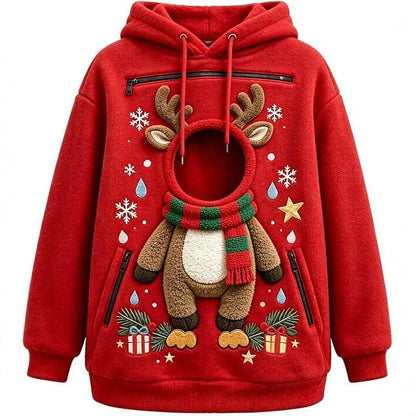 Christmas Santa Claus Cat Pouch Hoodie