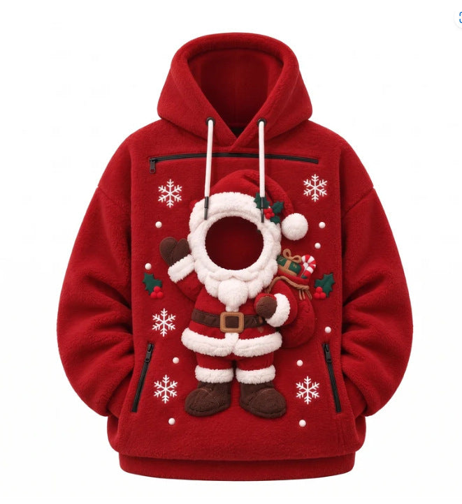Christmas Santa Claus Cat Pouch Hoodie