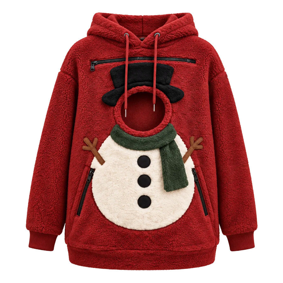 Christmas Tree Cat Pouch Hoodie