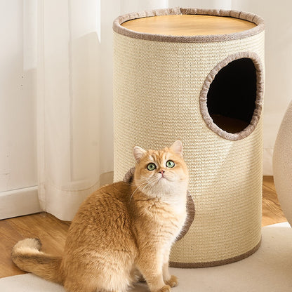 Corner Cat Condo with Sisal Scratcher | Brown