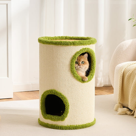Corner Cat Condo with Sisal Scratcher | Green