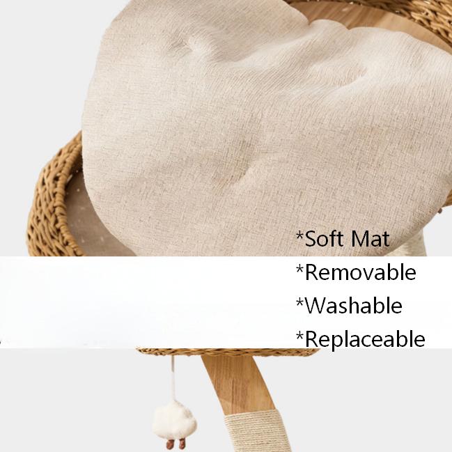 Rattan Cat Tree Tower for Small Apartment TB01
