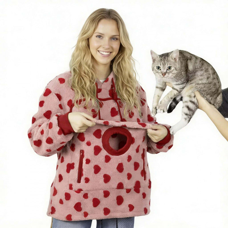 Thanksgiving Cat Pouch Hoodie – Cozy Pet Carrier Hoodie