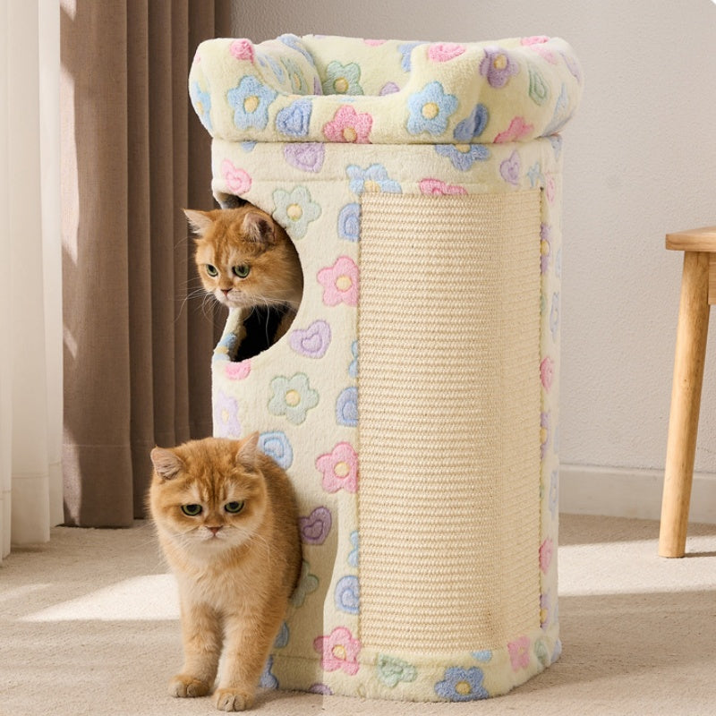 Appartement pour chat blanc avec lit chaud pour chat | J09