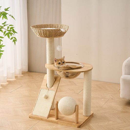 Big Cat Scratching Tower White | Oak W5 - Soldaypet