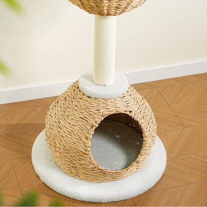 Boho Cat Candos And Tower With Cozy Bed - Soldaypet