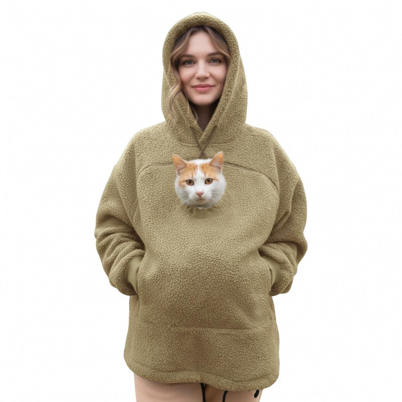 Cat Pouch Hoodie – Wearable Cat Carrier Hoodie