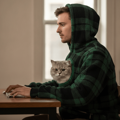 Christmas Cat Pouch Hoodie – Cozy Cat Carrier Hoodie - Soldaypet