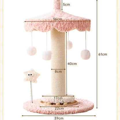 Cute Small Cat Tree | Pink Carousel - Soldaypet