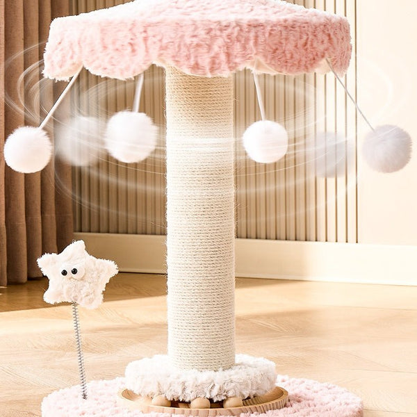 Cute Small Cat Tree | Pink Carousel - Soldaypet