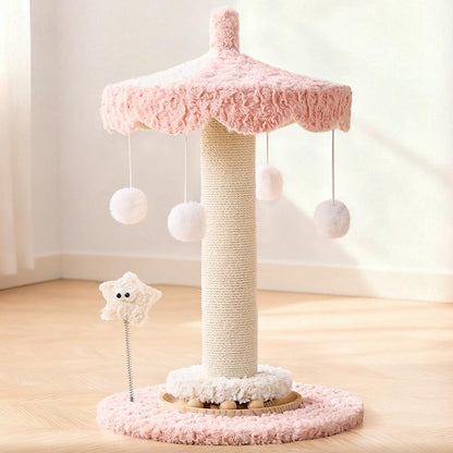 Cute Small Cat Tree | Pink Carousel - Soldaypet
