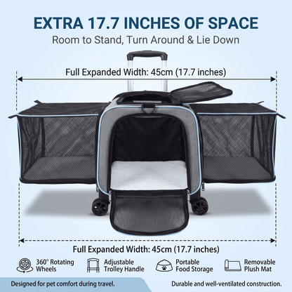Detachable Wheeled Carrier for Cats and Small Dogs - Soldaypet