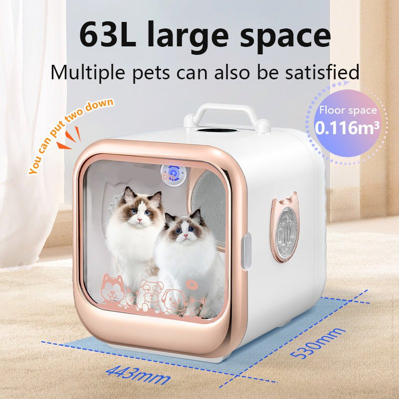 Efficient Pet Dryer with Quick Warming & 5 - Sided Airflow – 25lbs Capacity - Soldaypet