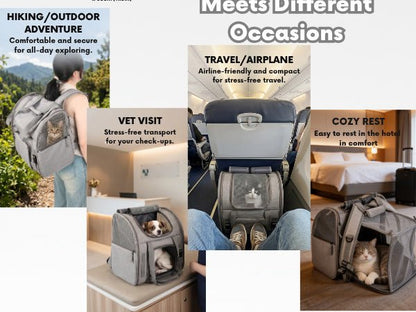 Expandable Cat Carrier Backpack for Pets Up to 15lbs - Soldaypet