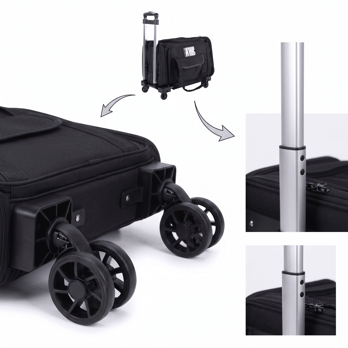 Expandable Rolling Cat Carrier with Lockable Wheels - Soldaypet