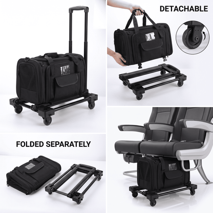 Expandable Rolling Cat Carrier with Lockable Wheels - Soldaypet