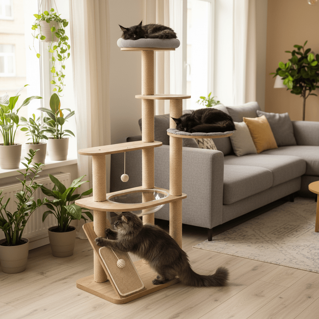 Large Cat Tree for Maine Coon Cats Climb and Sleep | K1 - Soldaypet