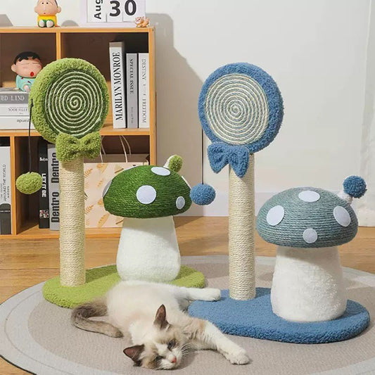 Mushroom Cat Tree Cute Sisal Cat Scratcher Post for Cats - Soldaypet