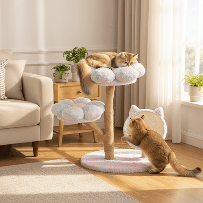 Purple Flower Cat Tree | Real Wood Series - Soldaypet