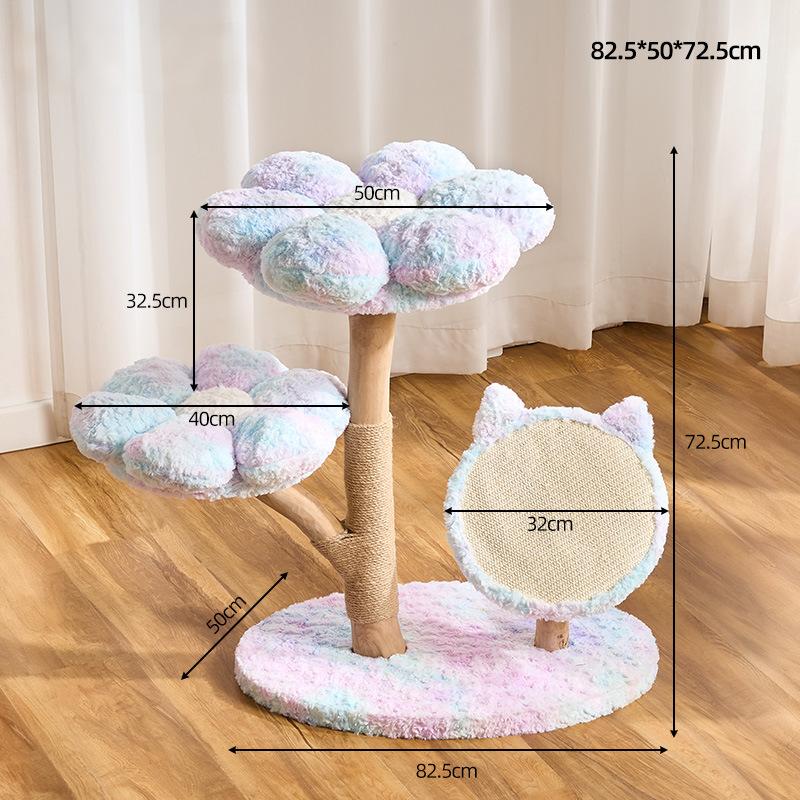 Purple Flower Cat Tree | Real Wood Series - Soldaypet