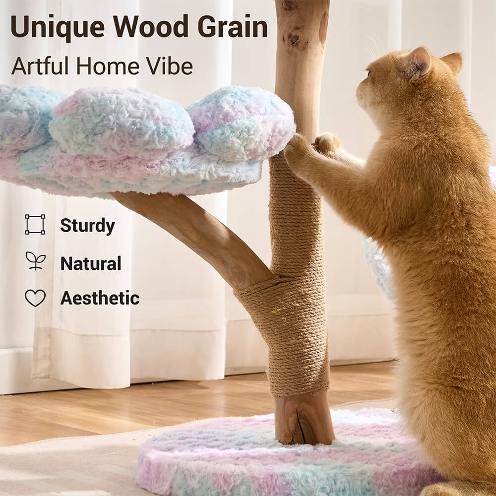 Purple Flower Cat Tree | Real Wood Series - Soldaypet