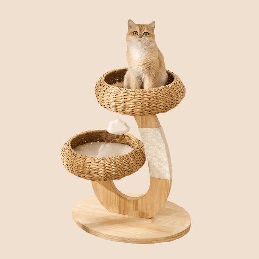 Rattan Cat Tree Tower for Small Apartment TB01 - Soldaypet
