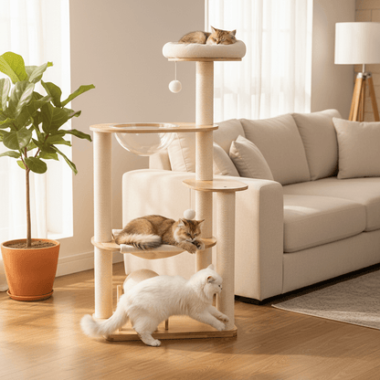 Real Wood Cat Trees For Large Cat | Oak W4 - Soldaypet