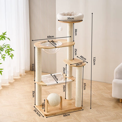 Real Wood Cat Trees For Large Cat | Oak W4 - Soldaypet
