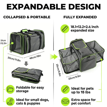 Soft-Sided Black Cat Carrier for Large Cats Maine Coon - Soldaypet