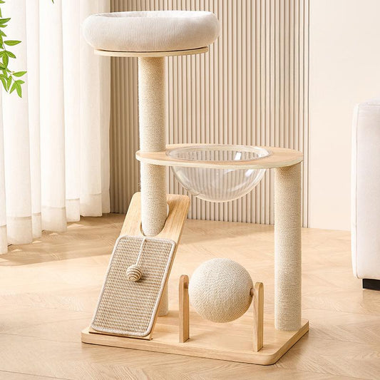 Solid Wood Cat Tower Medium Size | Oak W2 - Soldaypet