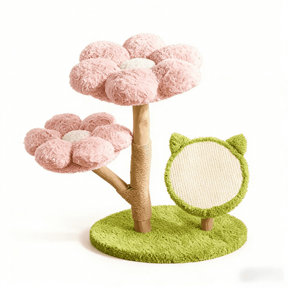 Stunning Pink Flower Cat Tree Pink Cat Tree | Real Wood Series - Soldaypet