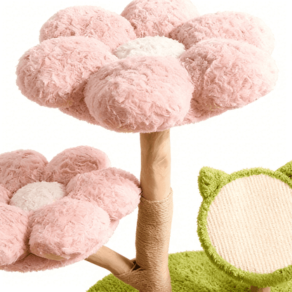 Stunning Pink Flower Cat Tree Pink Cat Tree | Real Wood Series - Soldaypet