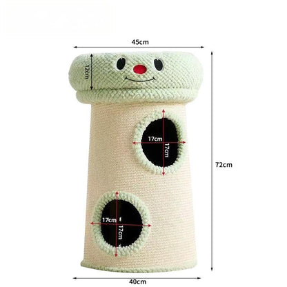 Unique Cat Condo Tower for Large Cats Happy Face - Soldaypet