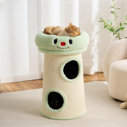 Unique Cat Condo Tower for Large Cats Happy Face - Soldaypet