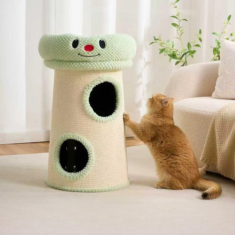 Unique Cat Condo Tower for Large Cats Happy Face - Soldaypet