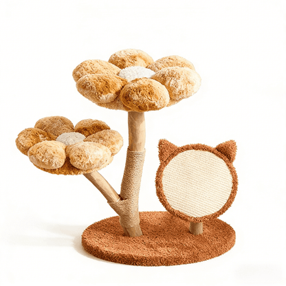 White And Brown Cat Tree| Real Wood Series - Soldaypet
