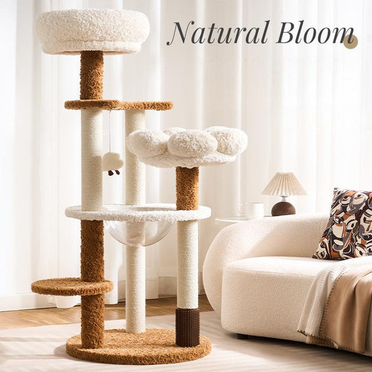 White Flower Large Cat Tree| Four Levels - Soldaypet