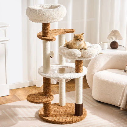 White Flower Large Cat Tree| Four Levels - Soldaypet